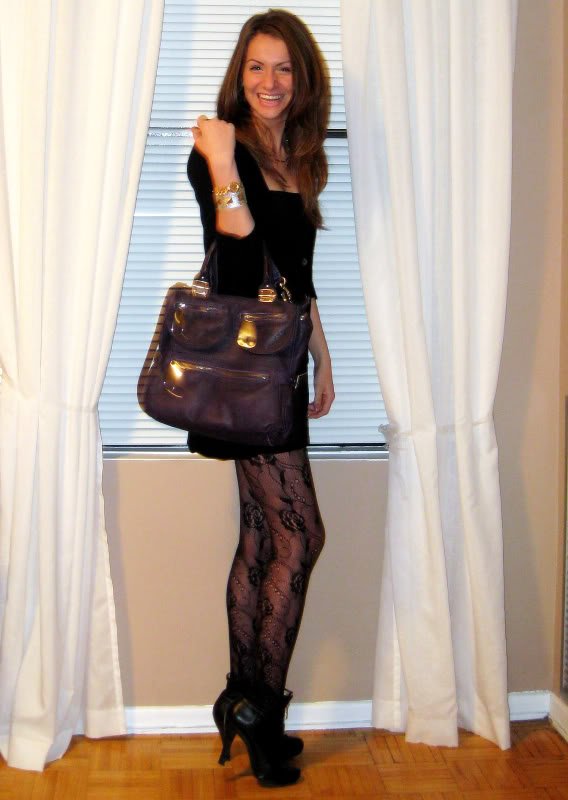 Marta Tryshak wearing Nicole Miller Bubble Dress and CeCe Cashmere Cardigan Photobucket